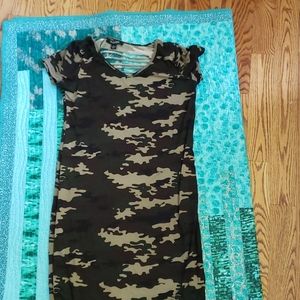 Bodycon army print dress